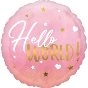 Helio balionas - Hello world pink