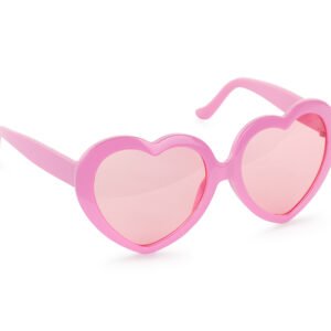 Širdelės formos rožiniai akiniai