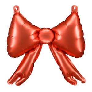 Raudoni kaspinėlio formos foliniai balionai girliandoms