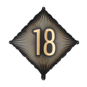 Helio balionas - Happy Birthday juodas rombas 18