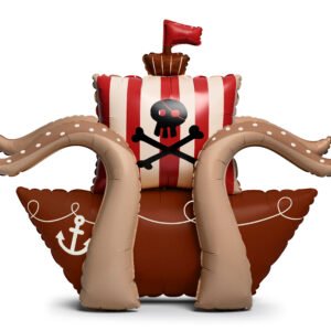 Pastatomas rudos spalvos folinis balionas „Piratų laivas“