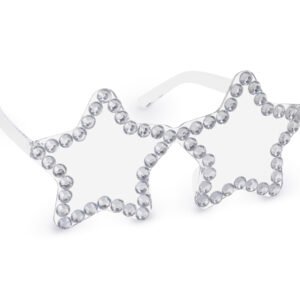 Akiniai „Star“ su skaidriais lęšiais ir sidabriniais cirkoniais
